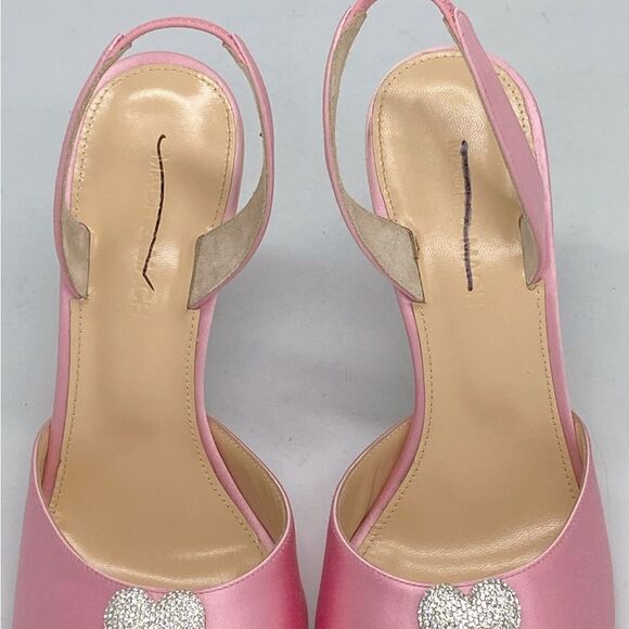 MACH & MACH Crystal Heart Slingback Heel Sandals size 39 - Picture 7 of 14